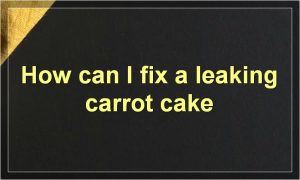 How can I fix a leaking carrot cake | Food Readme