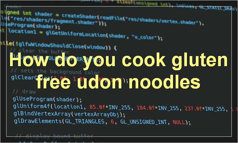 How do you cook gluten free udon noodles