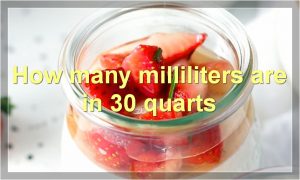 How many milliliters are in 30 quarts