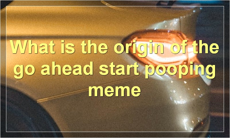 What is the origin of the go ahead start pooping meme