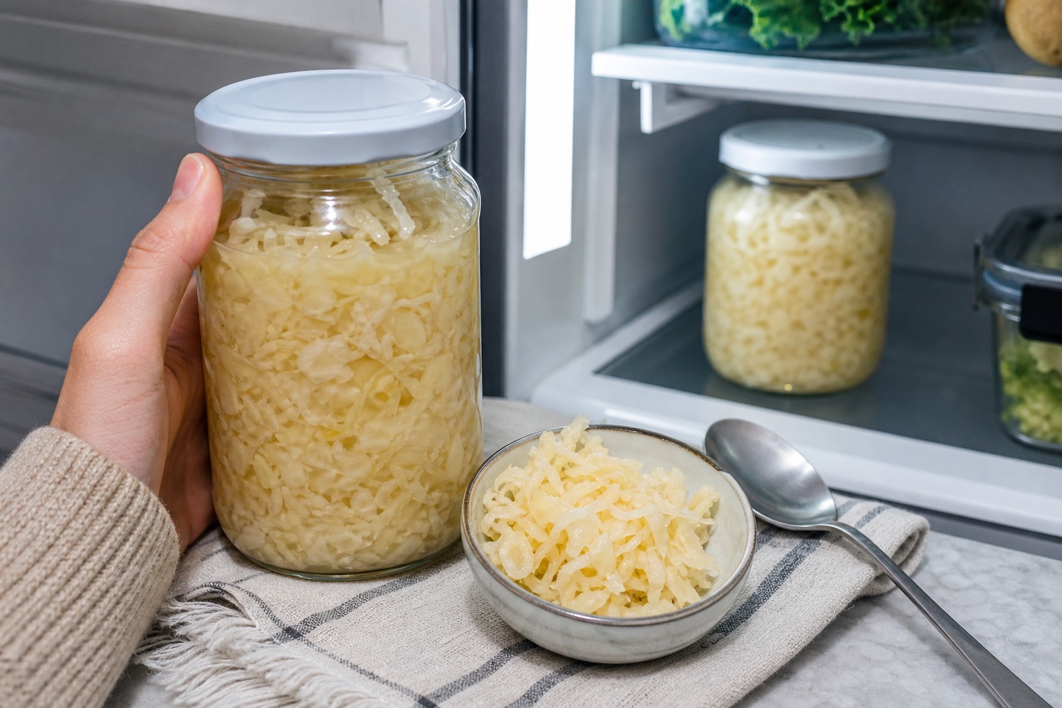 Foodkeeper Sauerkraut Opened Refrigerator